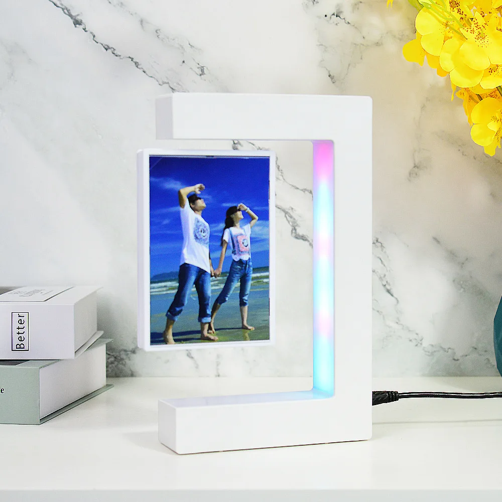 Imagem -06 - Magnetic Levitating Photo Frame com Luzes Led Luz Noturna Criativa Picture Display Aniversário e Presente de Natal