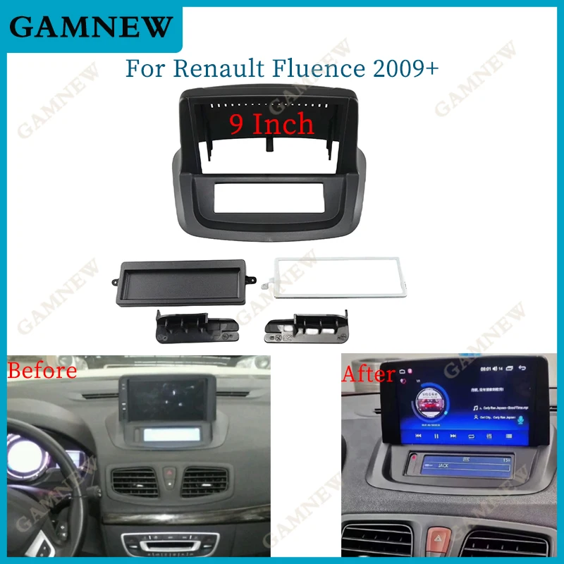 

9 Inch Car Fascia Radio Panel for RENAULT Fluence 2009+ Dash Kit Install Facia Console Bezel GPS Adapter 9inch Plate Trim Cover