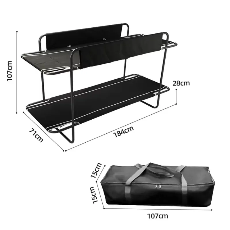 Steel frame outdoor camping bed Double camping bunk bed