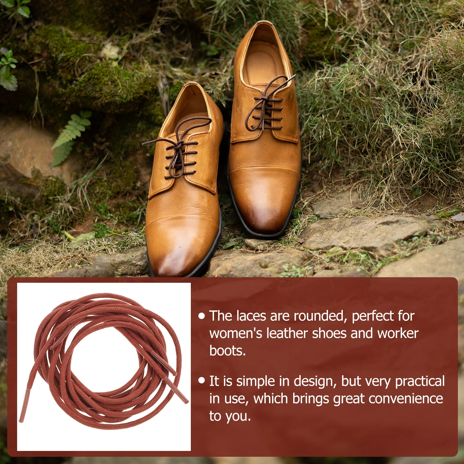 

1pcs 1 Pair Round Waxed Shoe Laces for Shoes Boots 6 Hole Red Brown 120CM Shoelaces for Sneakers Dress Bootlaces