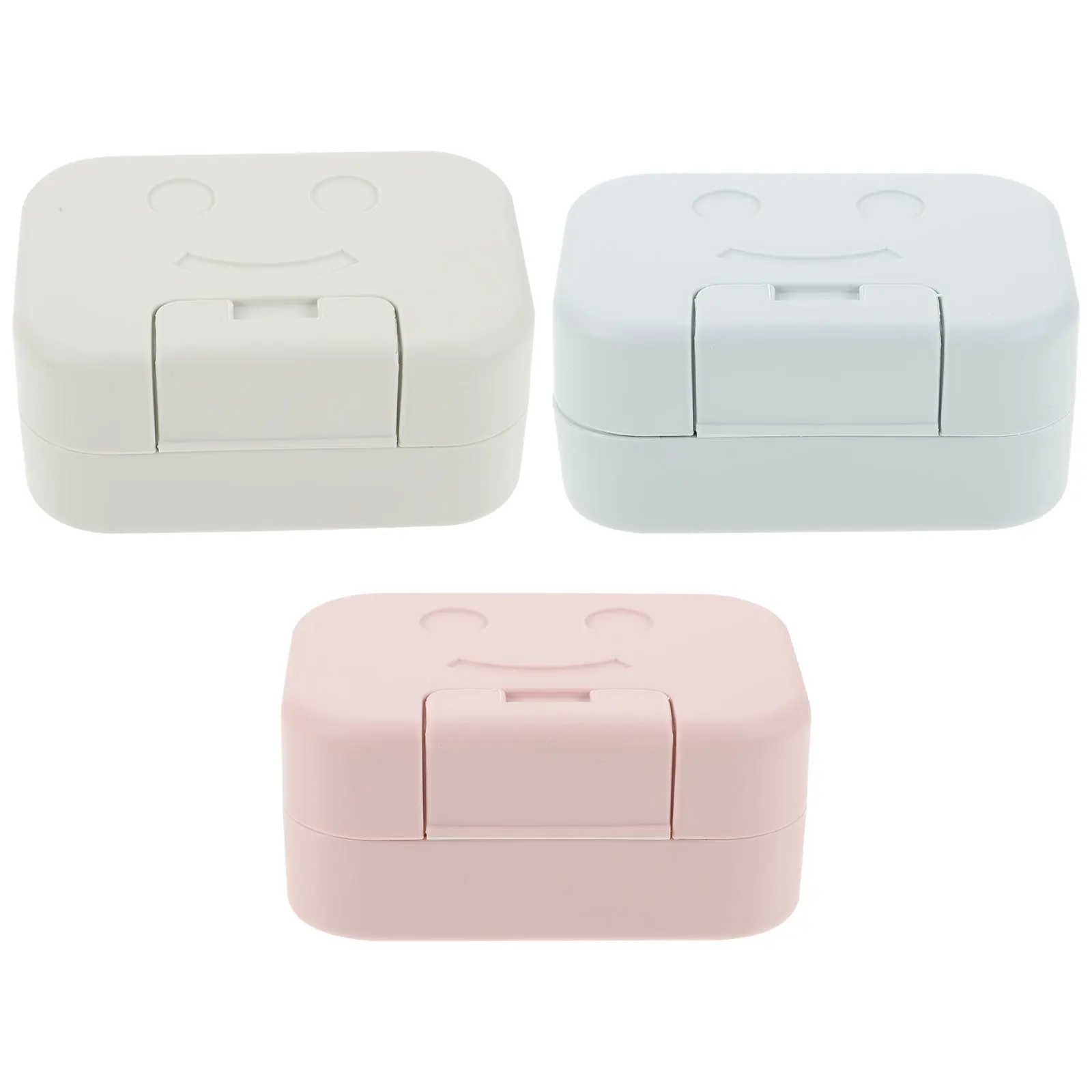 

3 Pcs Portable Soap Box Lightweight Plastic Leak Proof Lid for Travel Bathrooms Vacations Gyms Camping Hiking Outdoor Activities