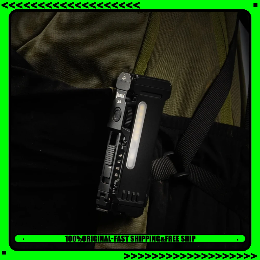 WUBEN X4 EDC Flat Flashlight with RGB Light, 1500 Lumens Mini Flashlight with Tactical Switch and Magnetic, IP68 Portable Pocket