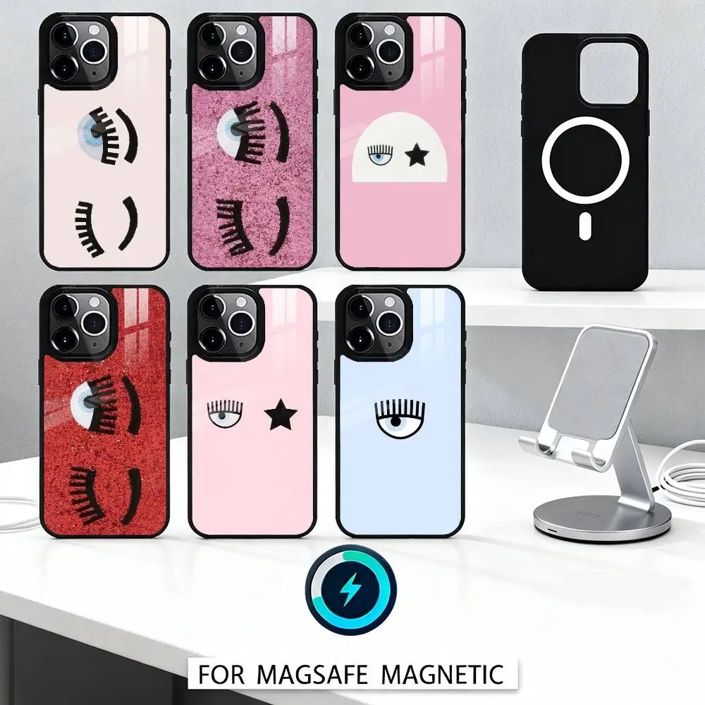 

Hot-t-Ferragnie-s-Eyes Chiara Phone Case Magnetic For iPhone17 16 15 14 13 12 Pro Max For Magsafe Wireless Charging Cover