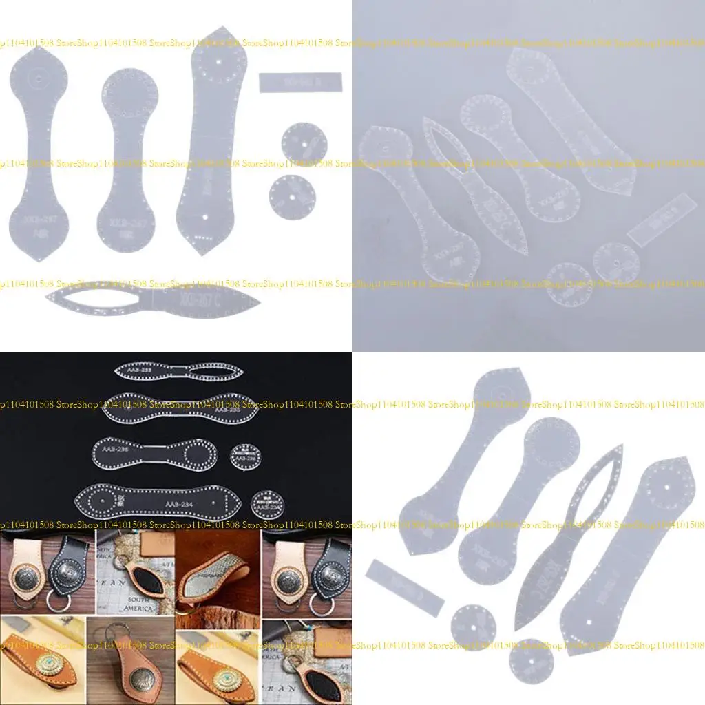 

15YC DIY Wallet Leather Acrylic Templates Keychains Pattern Stencil Leather Keychain