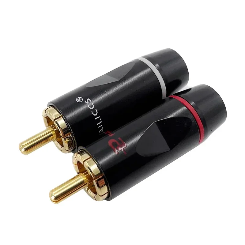 2/4/8/16PCS  Brass Gold Plated RCA HIFI Cable Terminals Male Plug Connector , Audio Video HIFI Terminals