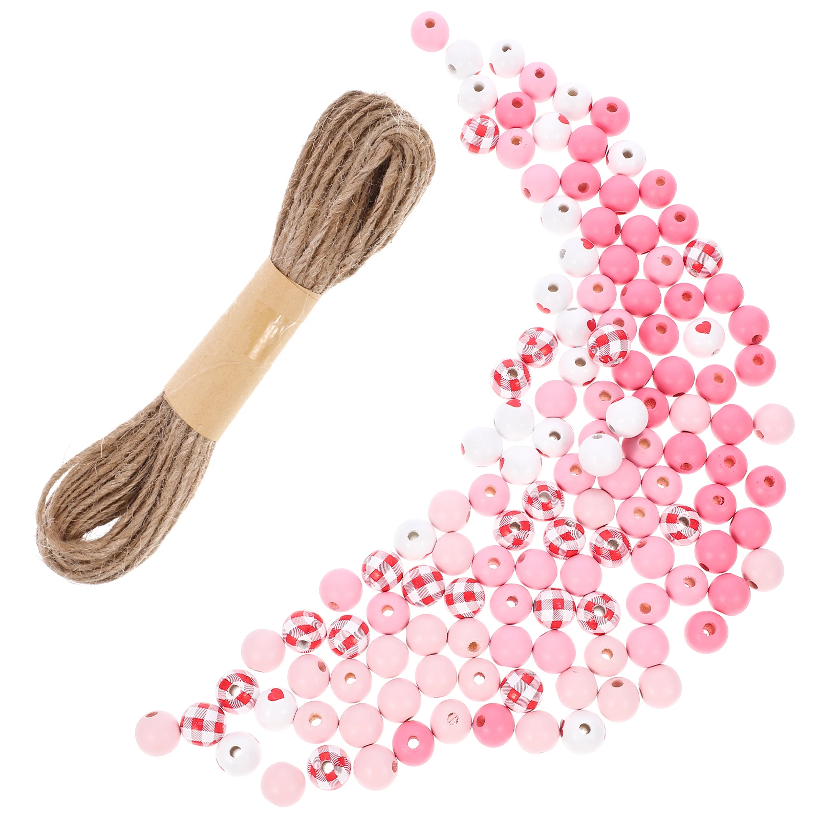 

1 set Wooden Set Spacer Bead Bright Colored Wood Beads DIY Craft Rope 10m Home Decor Valentine Accessories