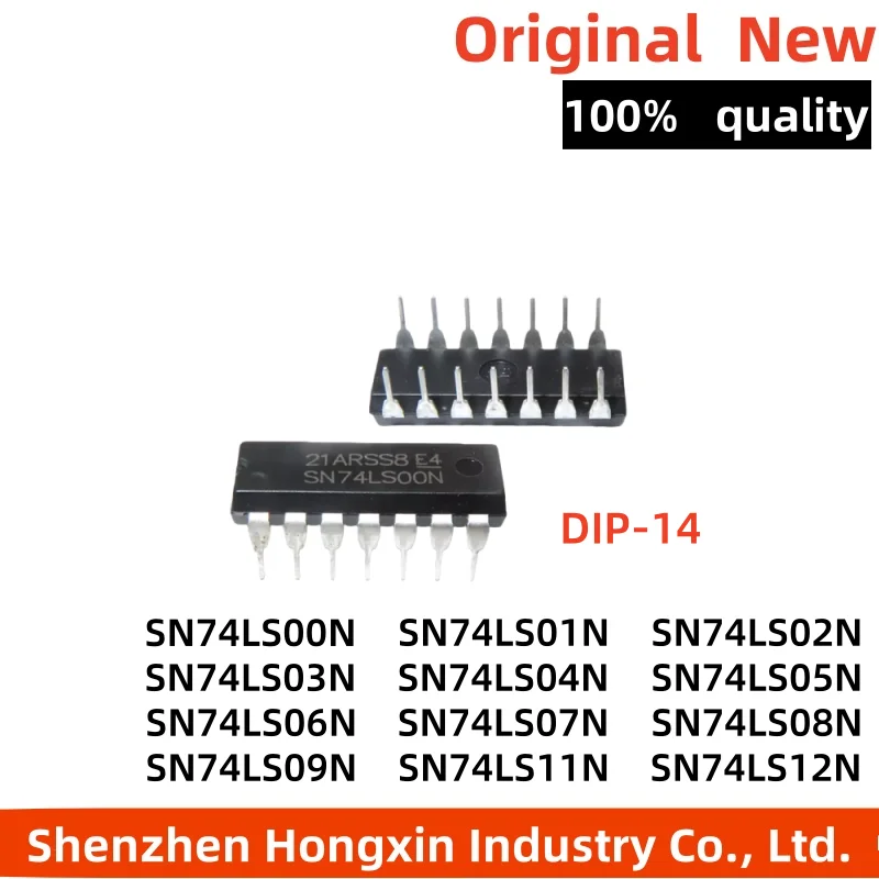 

10 pieces of SN74LS00N 74LS01/02/03/04/05/06/07/08N/09/11N/12 direct insertion DIP14 2 input four NAND gates