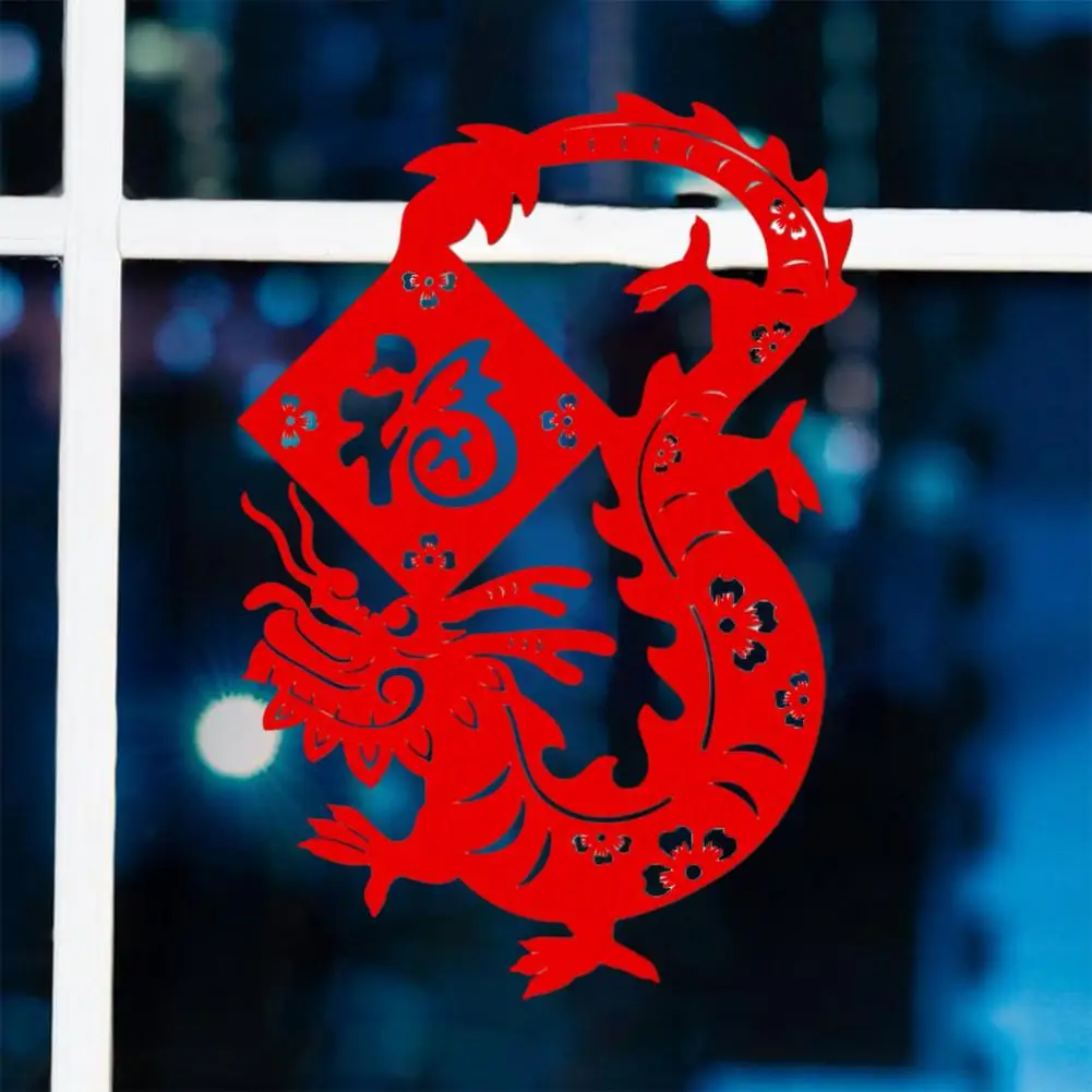 Decoraciones de Año Nuevo Chino, pegatinas de ventana con palabras de bendición de Año Nuevo, para puerta de vidrio, pared, fiesta, decoración del hogar para armarios, 2024