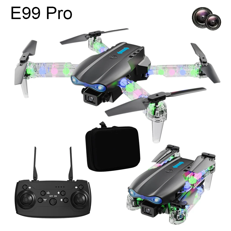 E99 Remote Control Drone Professional with wide Angle dual HD camera foldable remote control helicopter WIFI FPV height Hold