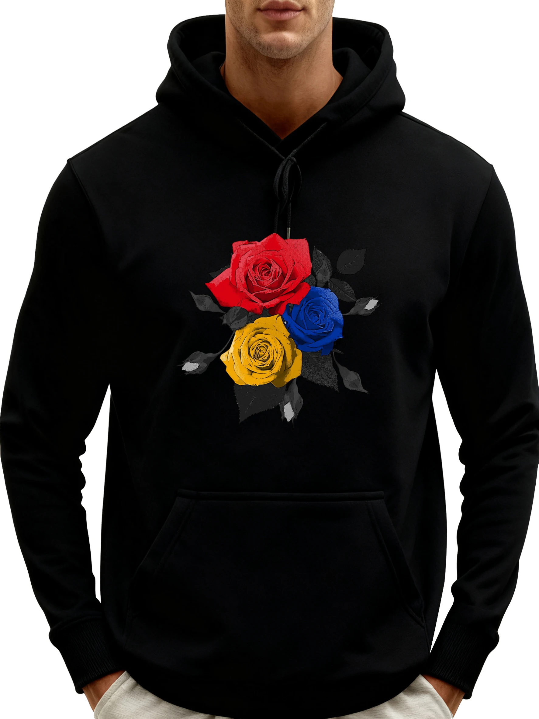 أرمينيا الورود السترة الجرافيك هوديي الرجال مريحة عصرية وعصرية البلوزات المطبوعة معطف رجالي