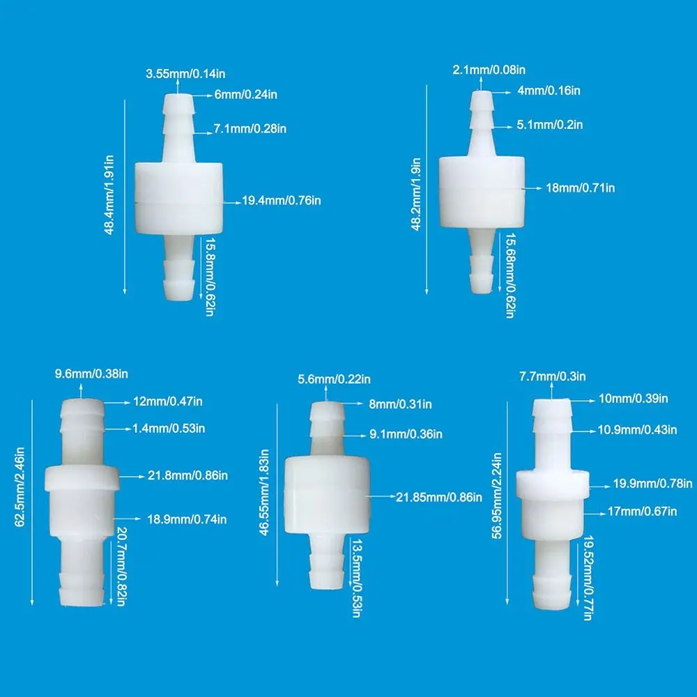 4/6/8/10/12mm One-Way Fluids Check Valve Prevent Water Backflow Plastic Aquarium Check Valve One Way Non Return Valve