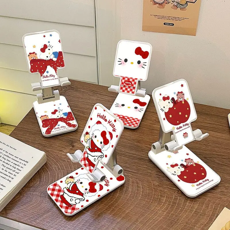 Милая складная подставка для мобильного телефона Hello Kitty, телескопическая подставка для рабочего стола, мультяшный держатель для просмотра видео, праздничный подарок