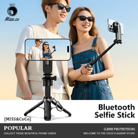 4-in-1 Magnetic Pocket Size Selfie Stick Tripod with 360° Rotation Rechargeable Bluetooth Remote Control for Photo & Video Tok