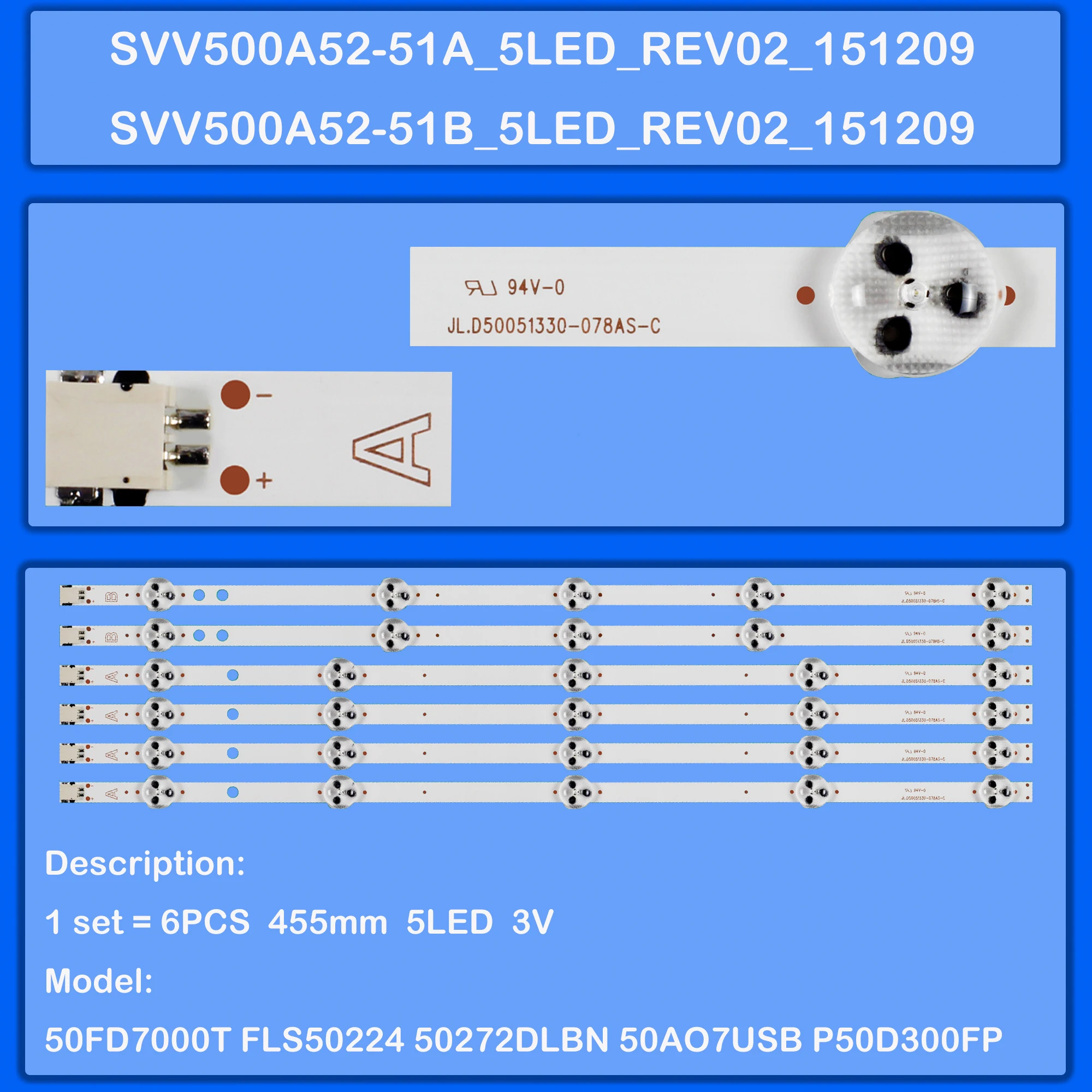 LED Backlight strip For 50FB5000B 50FD7300 50273DLBN 50272DLBN P50D300S P50FP0118A P50D300FP DLED50287FHD DLED49278HDCNTDFVPA