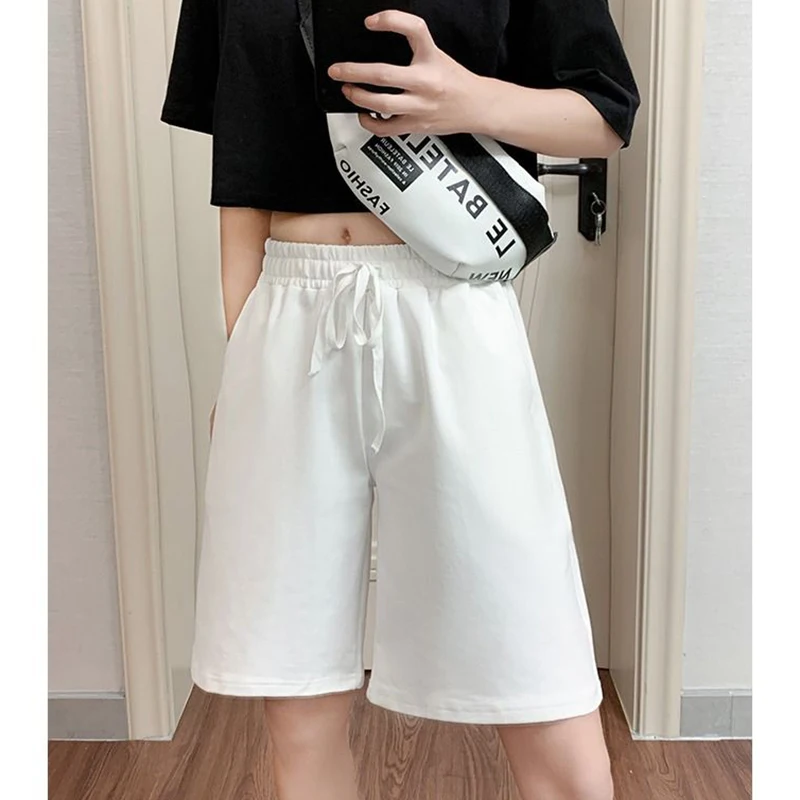 

Летние классические модные однотонные джоггеры 2026 года: хит продаж, женские корейские повседневные шорты с высокой талией, свободные шорты для девушек