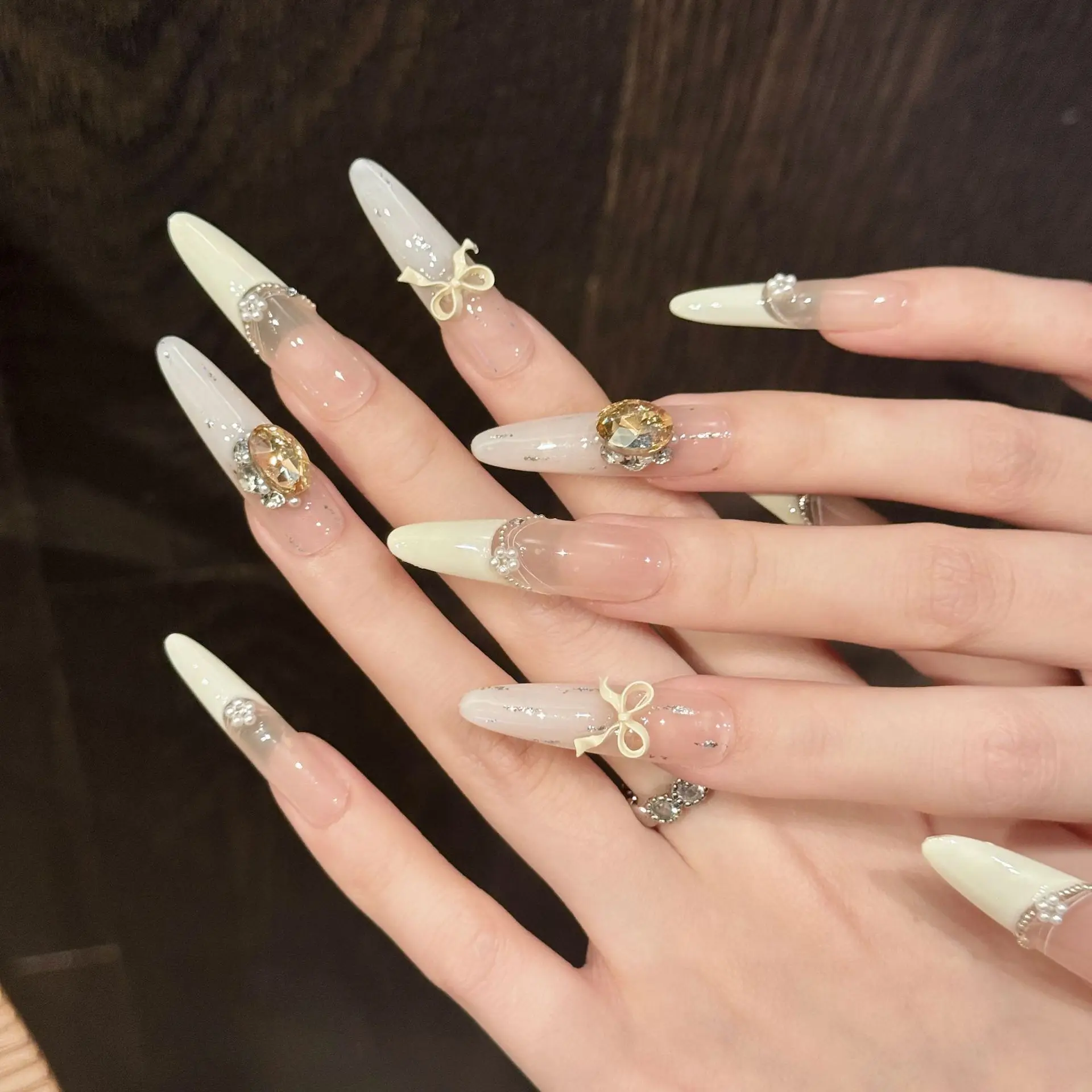 Handmade nail pure handmade boutique nude nail sticker high-end fake nail sticker finished product high-end nail series