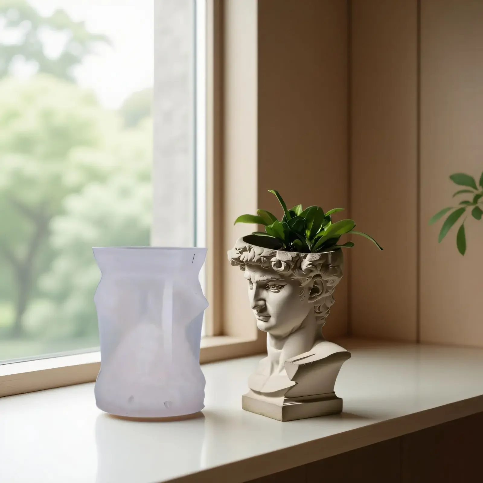 

3d David Silicone Mould Resin Scented Candle Cup Vase Storage Plaster Cup Silicone Molds for Epoxy Resin Home Decoration