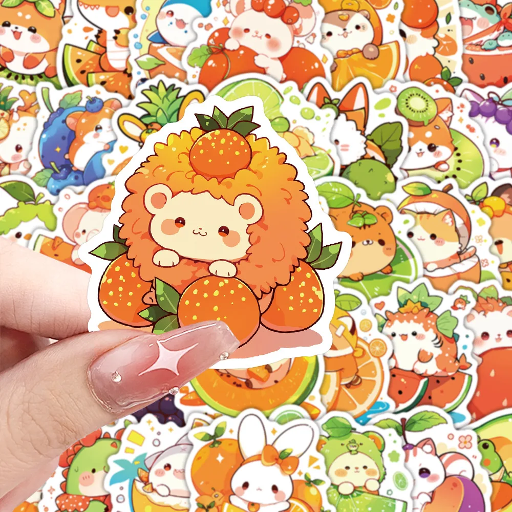 

10/54PCS Creative Animals Cartoon Stickers Fruit Graffiti Avatar DIY Decoration Suitcase Fridge Laptop Guitar Bike Decals Toys