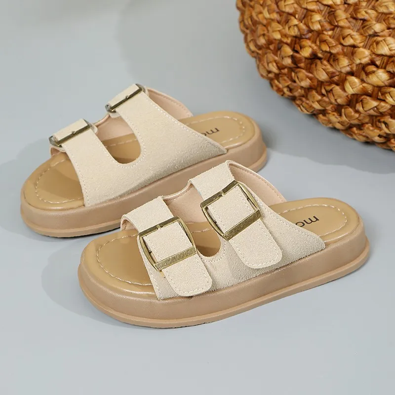 Zapatos de playa informazioni para niecos y nias, chanclas antideslizantes con punta abierta, suela suave, cómodas, pantofole per bambini