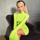 long sleeve mini dress with gloves bodycon