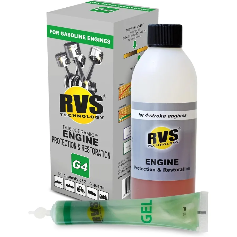 

G4 Engine Oil Treatment for Gasoline Engines with a Motor Oil Capacity up to 4 quarts; Save Fuel Boost Power and Safely Restore