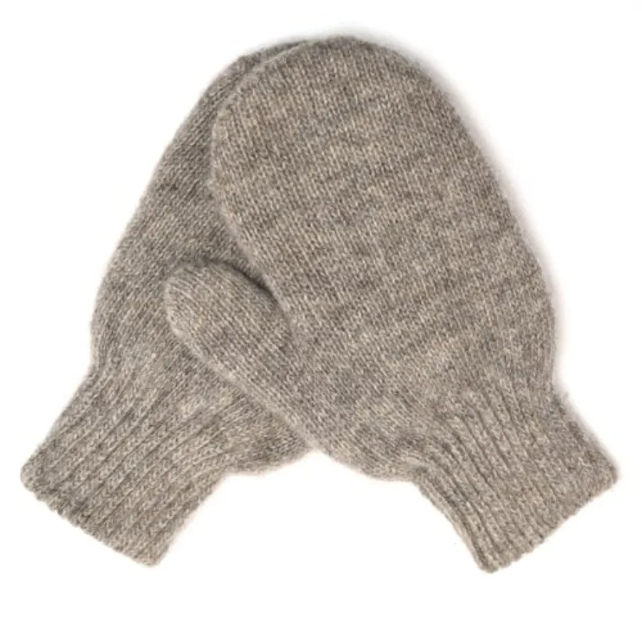 KIDS 100% Organic Wool Mittens, Double-Layer of Natural Dye-Free Mongolian Sheep Wool, Warm Cozy, One pair