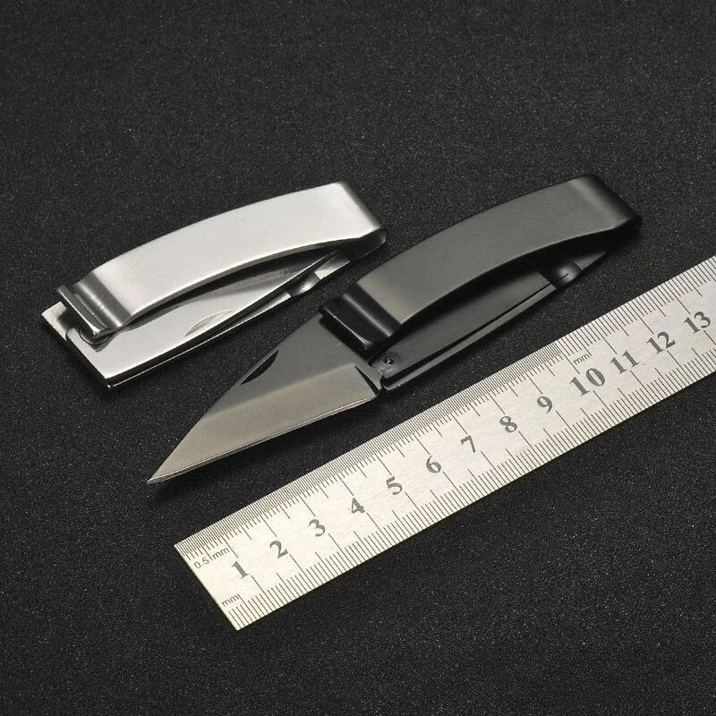 Stainless Steel Sharp Blade Folding Knife Outdoor Camping Pocket EDC Knife Multifunctional Hand Tools With Wallet Note Clip