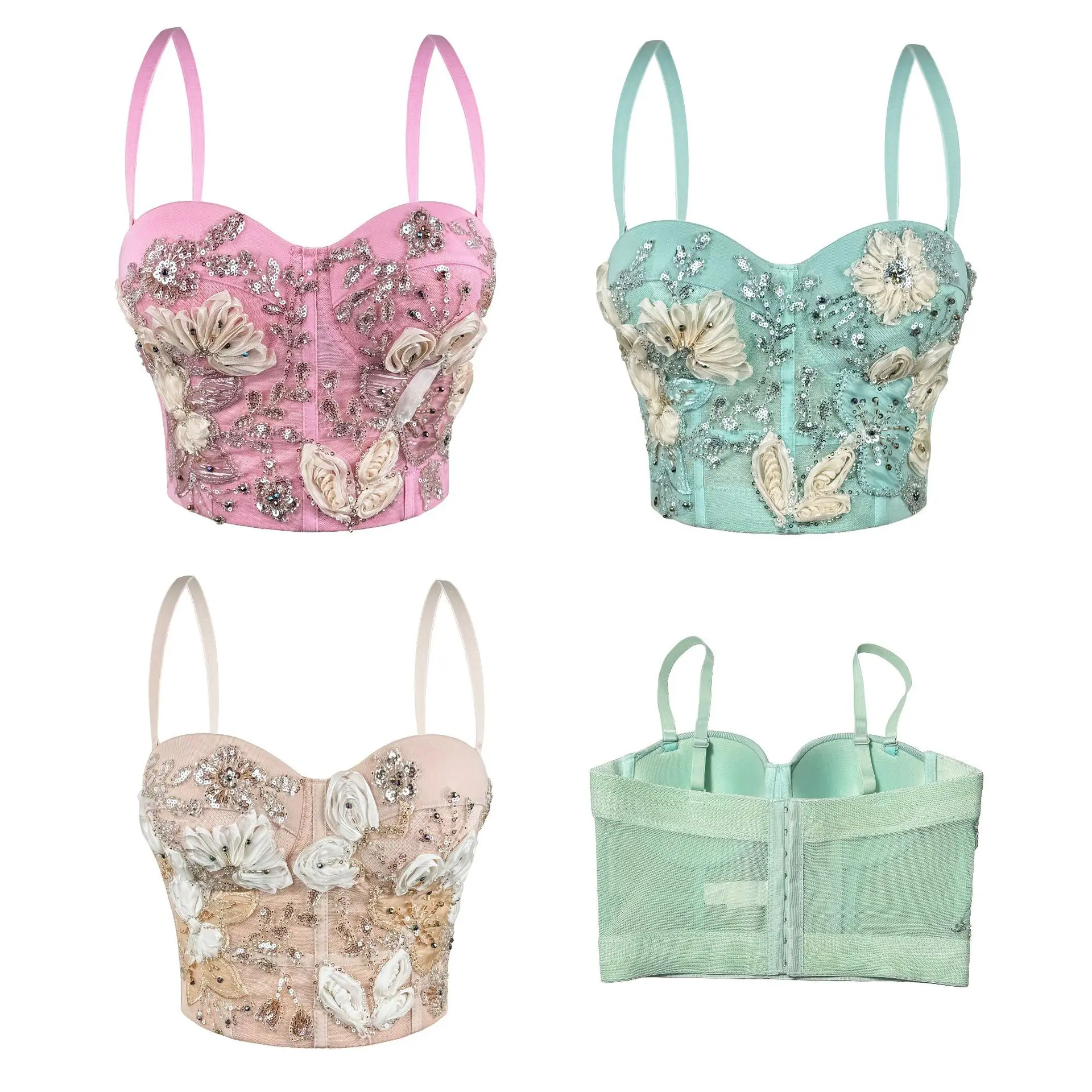 New Bead Flower Fish Bone Bra, Thin And Slim Outer Wear, Sling Vest, Pure Want To Wear A Fish Bone Tube Top