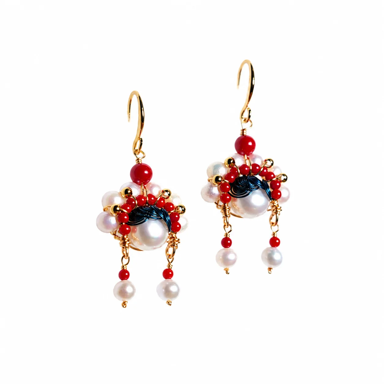 Striking Peking Opera-Inspired Earrings, Traditional Chinese Theater Motif, Gold-Plated Luxurious Cultural Statement Jewelry