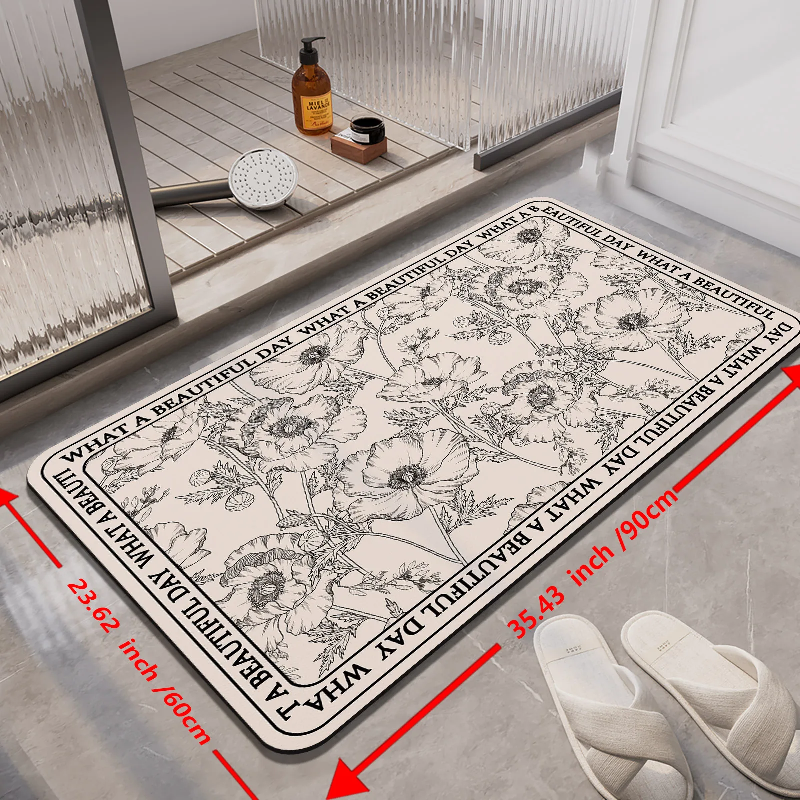 Luxury Bathroom Rug Bath Mat Anti Slip Shower Foot Mats Super Absorbent Quick Dry Floor Mat Toilet Carpet Doormat Washable