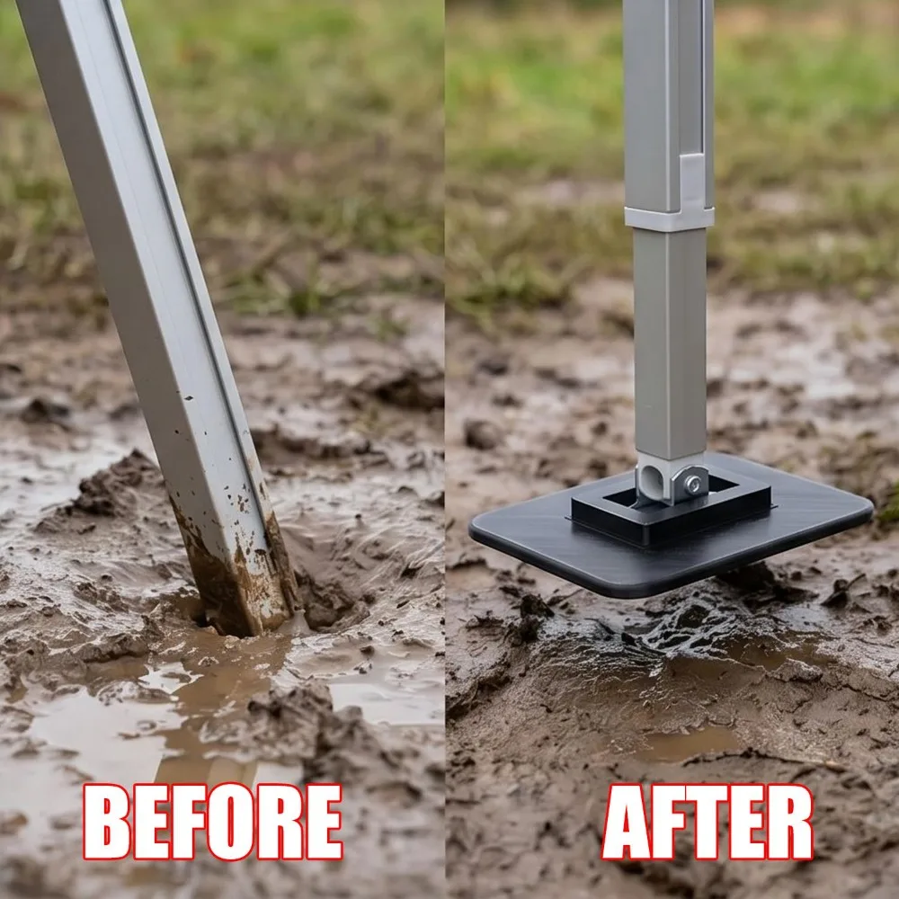 Weatherproof RV Awning Stabilizer Jack Pad Heavy Duty Support Base Ground Leveling Foot Block Camper Trailer Canopy Leg Stands