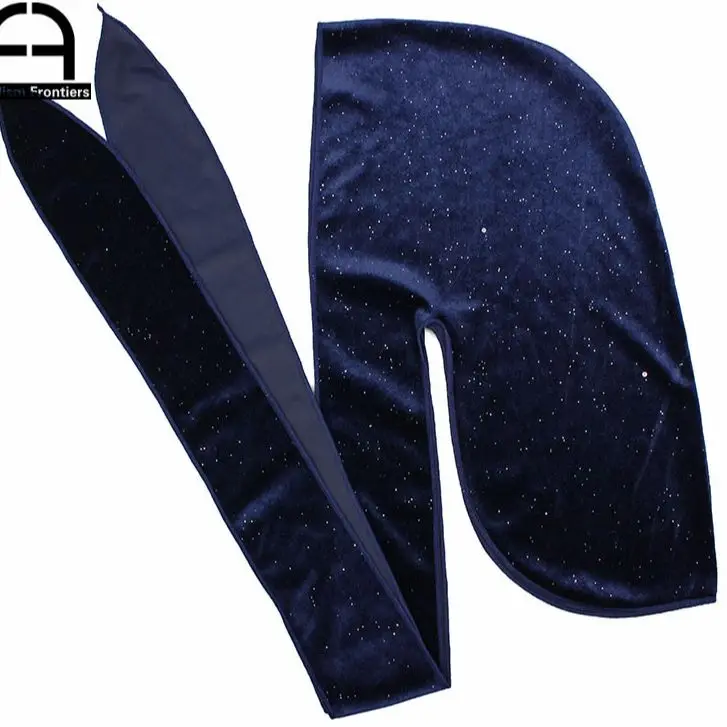 Neue Luxus Männer Glänzenden Samt Durags Turban Bandana Stirnband Männer Durag Biker Headwear Hut Haar Zubehör männer Hut