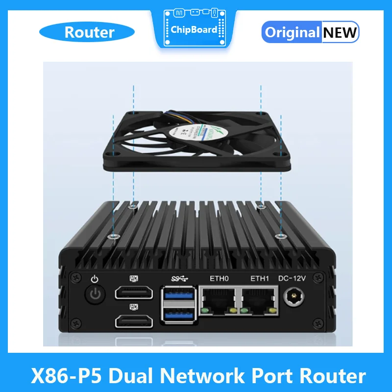 X86-P5 Roteador de rede dupla, minicomputador N100, 6W, suporte ao processador Intel Alder Lake-N