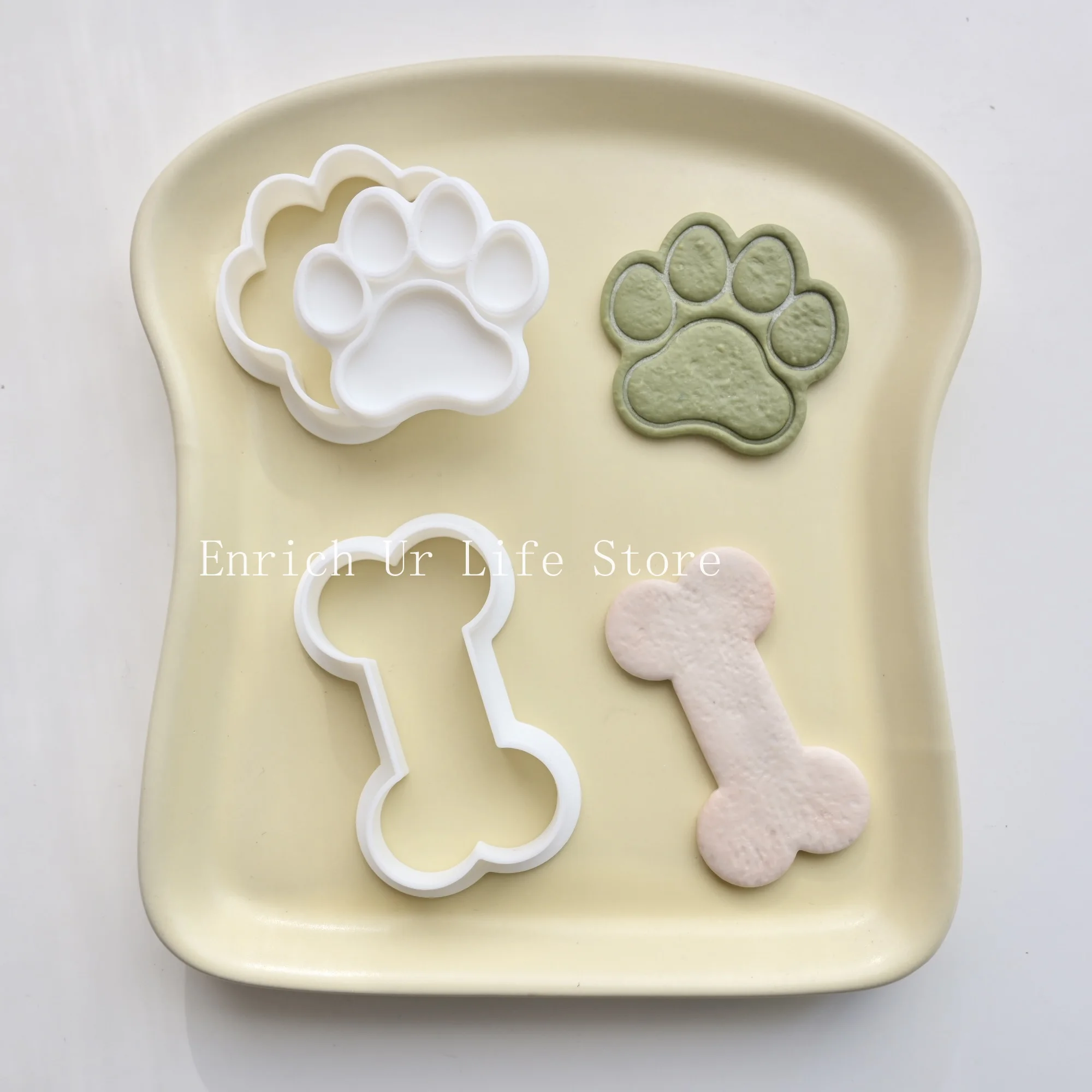 Dog Paw Bone Shape Cookie Cutter Birthday Party Fondant Cake Decorating Tools Animal Paw Cookie Cutters Cake Decoration
