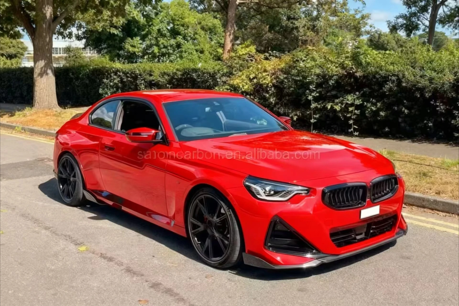 MP Style Lightweight Carbon Fiber Front Winglet Side Skirts Panels for BMW G42 M235i M240i 2 Series 2020 up