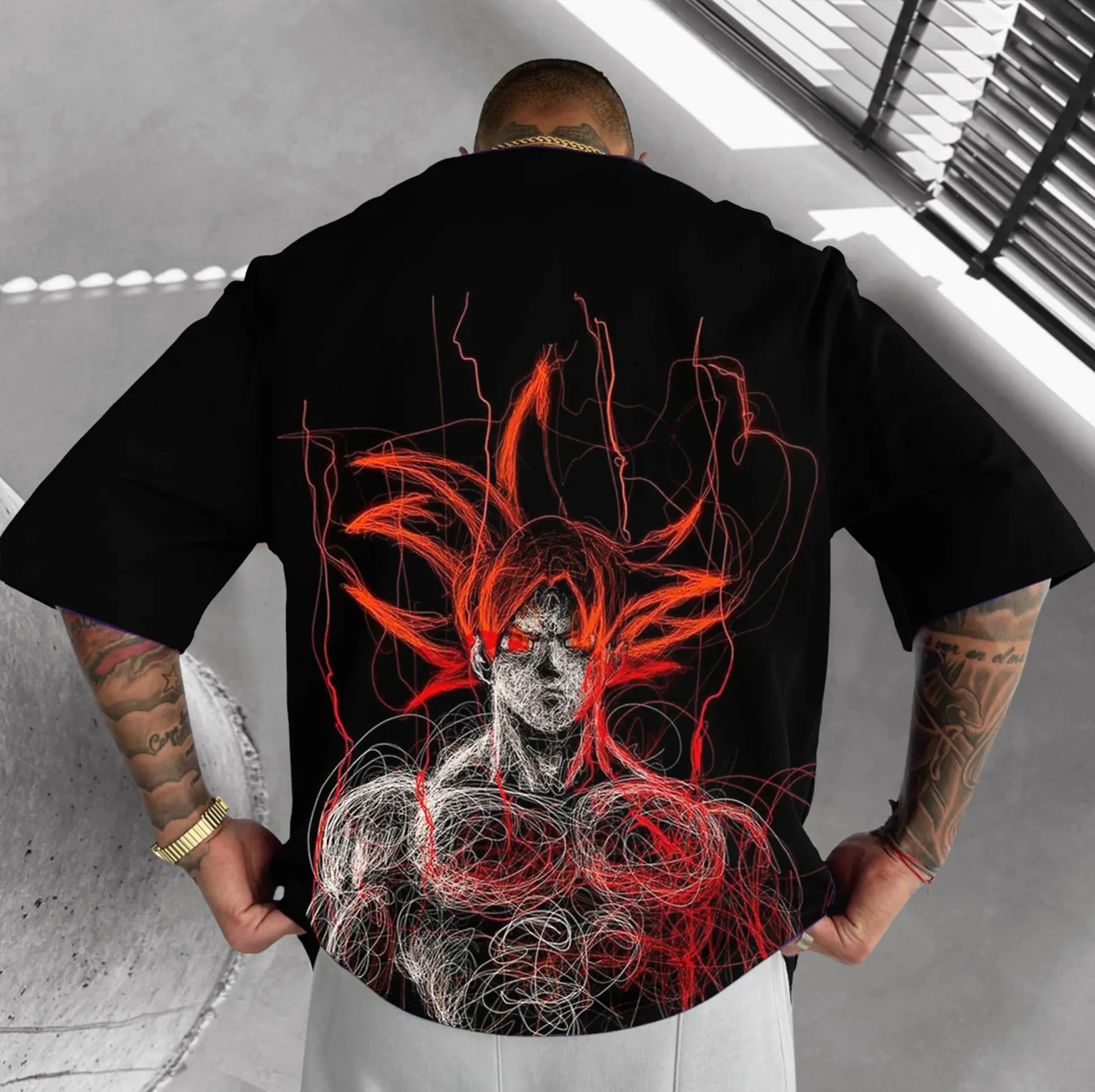 

One Piece Luffy Printed Cotton Short-sleeved 2025 American Loose Men's and Women's Summer Breathable Sports Round-neck T-shirt