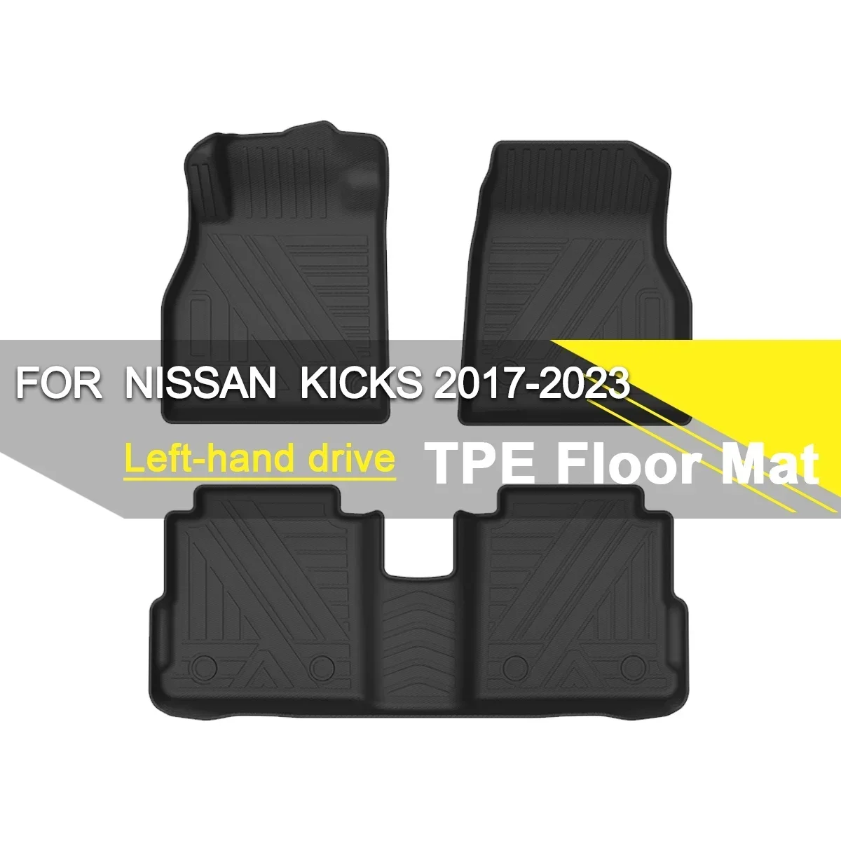 

Автомобильный напольный коврик из термопластичного эластомера, резиновый водонепроницаемый нескользящий рефлектометр с левым рулем, автомобильные аксессуары для Nissan Kicks 2017-2023