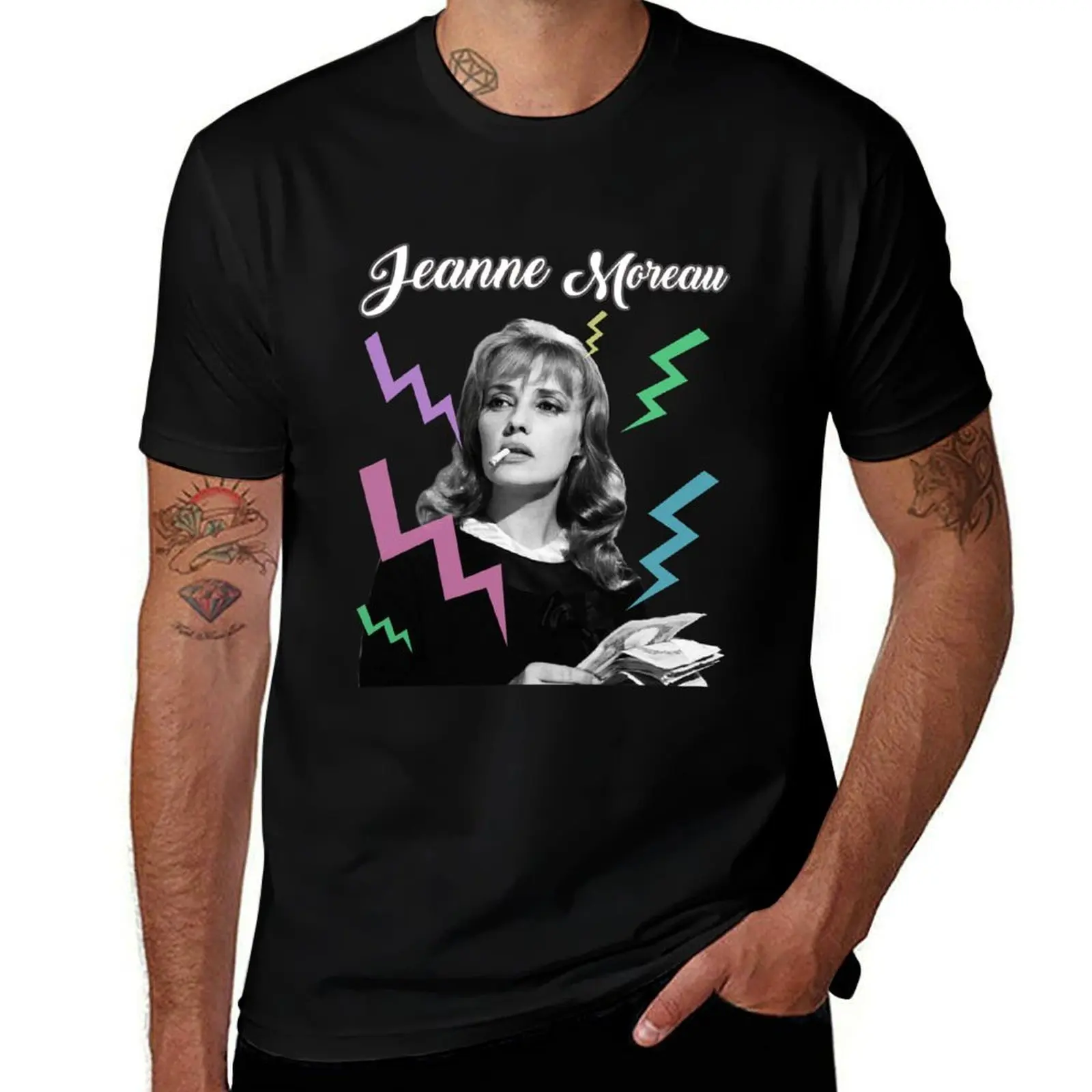 

Jeanne Moreau - Godard/Malle - French New Wave vintage 60s actress T-Shirt vintage T-shirts oversize men clothing