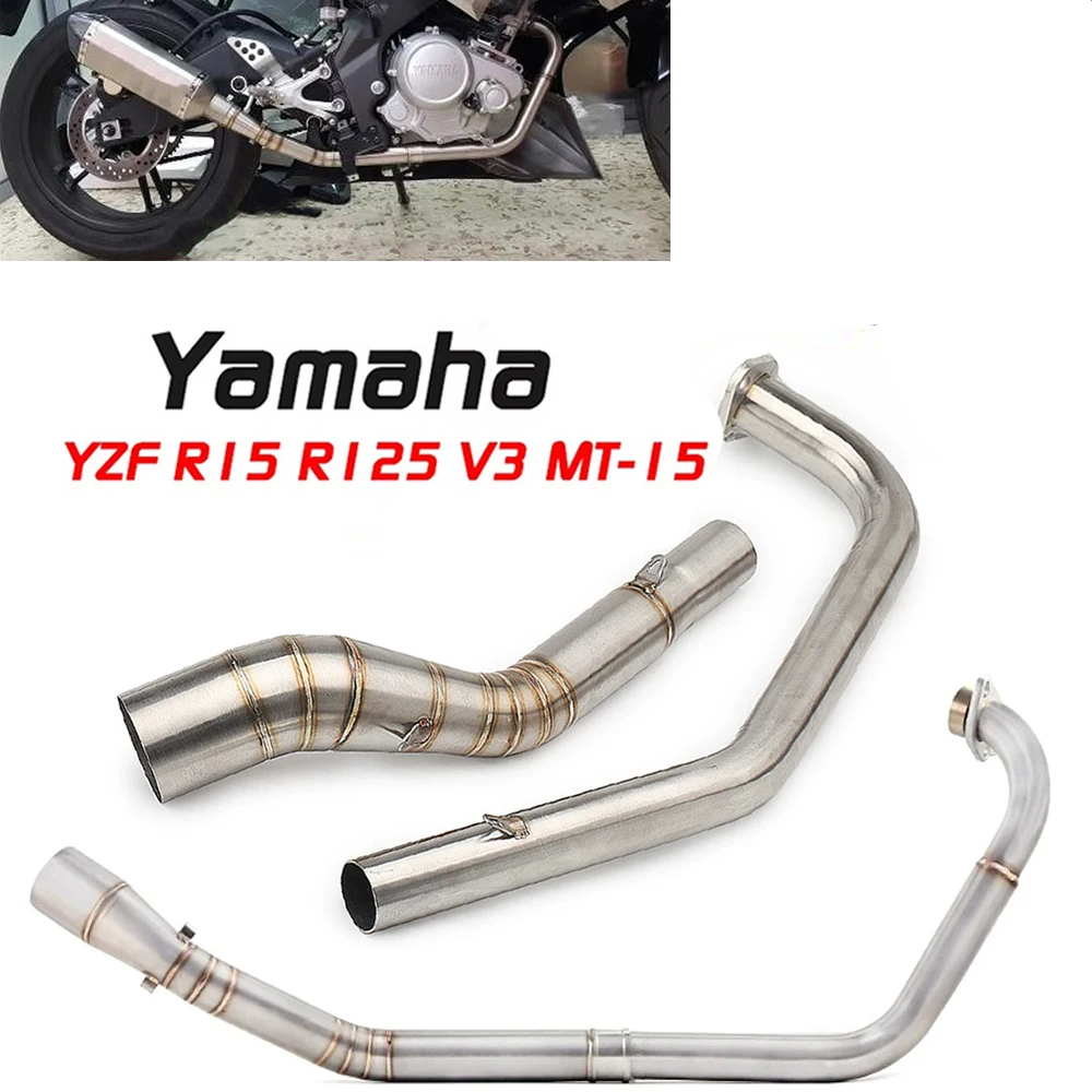 For Yamaha YZF-R15 R125 MT125 MT-15Motorcycle Full Exhaust Escape System Modifed Pipe 2008-2023 V1 V2 V3 Muffler Exhaust Pipe