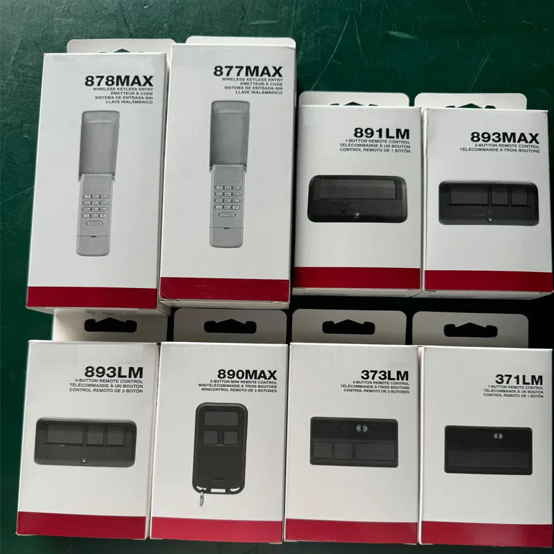 Controle remoto para porta de garagem, 878max/877max/891lm/893max/893lm/890max/373lm/371para botão amarelo botão verde botão roxo remoto