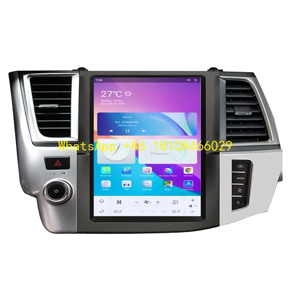 

RoadNavi Tesla Style Android 11 Car Radio for Toyota Highlander 2015-2021 Car Multimedia Player Wireless Carplay 4G