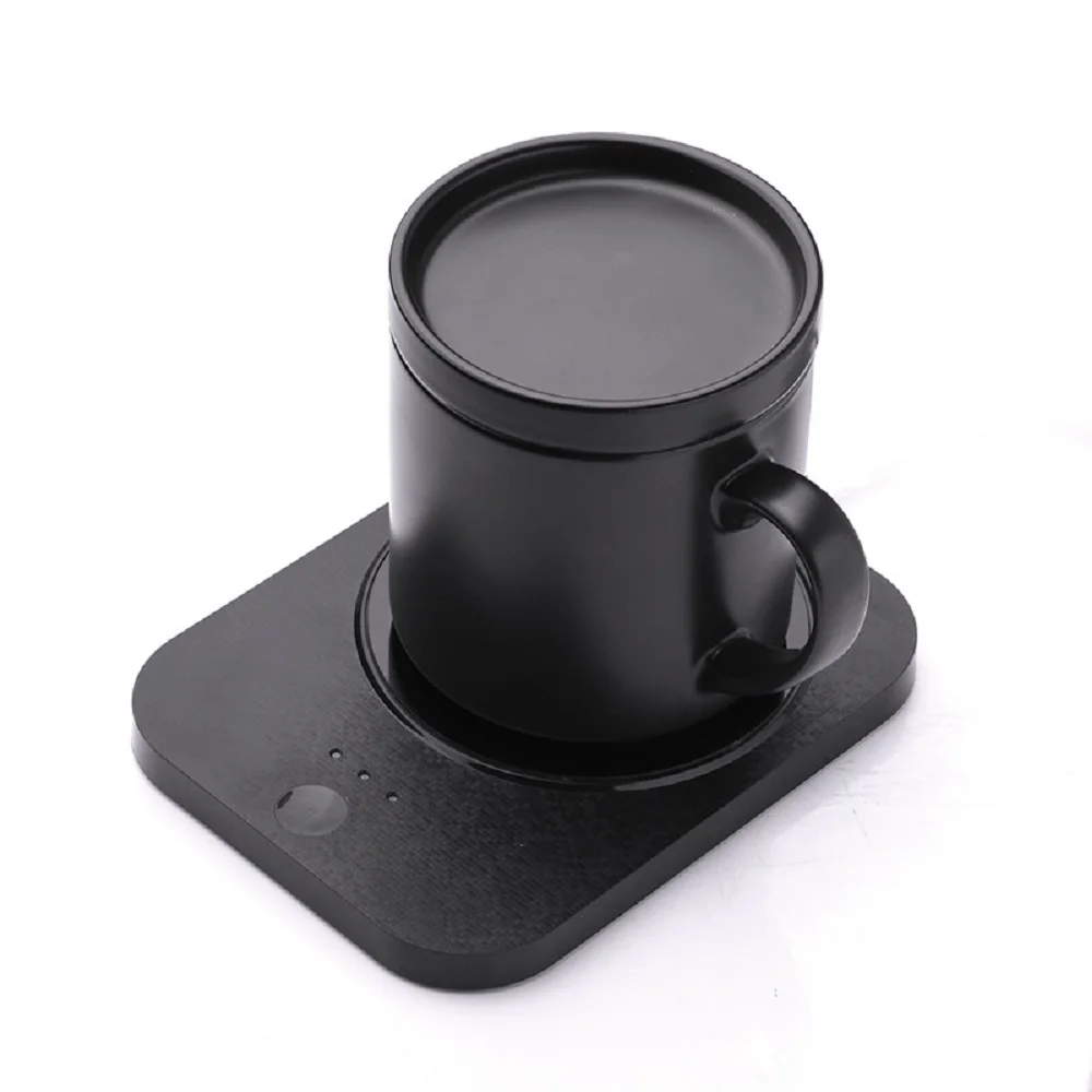 

350ML Electric Coffee Warmer For Desk With Auto Shut Off USB Charge 55° Constant Temperature Ceramic Warm Cup Set Home Office