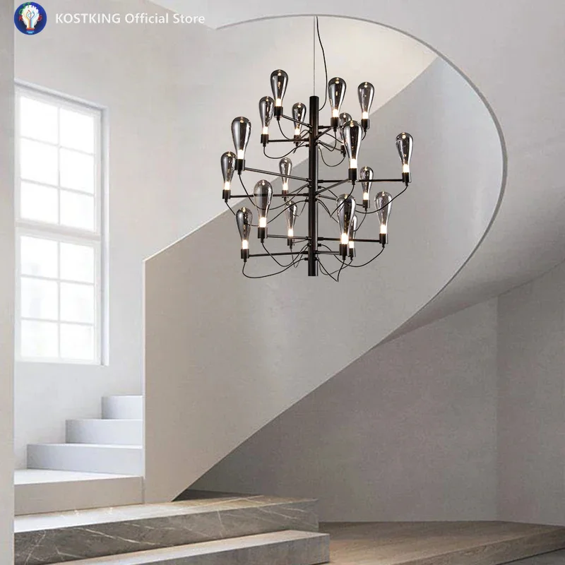 Designer Black Chandelier 80cm 100cm Living Room Decor Moden Art Hanging Lighting Bedroom Dining Room Ceiling Suspension Lamp