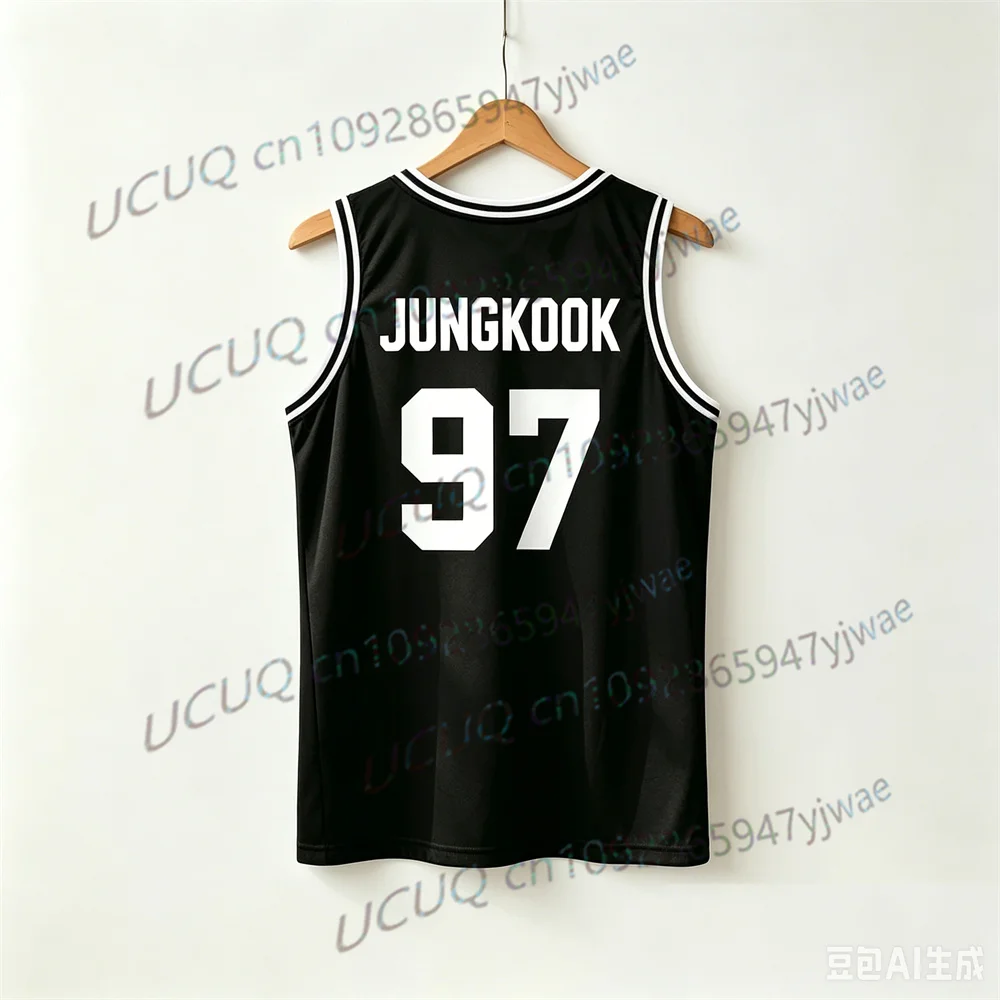 KPOP Concert Outfits JUNGKOOK Basketball Jersey Tank Top Breathable Sports Vest Casual Sleeveless Top Army Gift Men Women Vest image 5