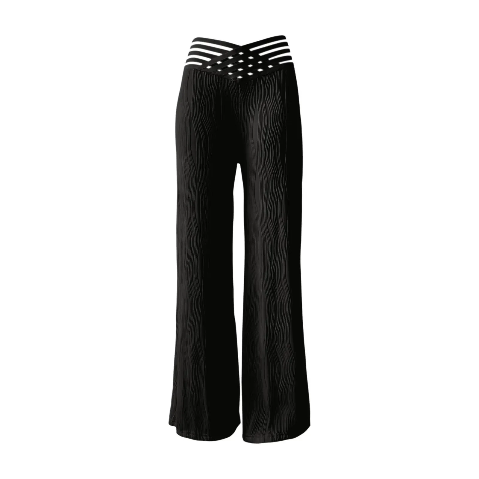 Hollow Out White Elegant Cuffed Pants Summer Wide Leg High Waist Women Cargo Straight Long Trousers Party New 2024 Y2k Capris