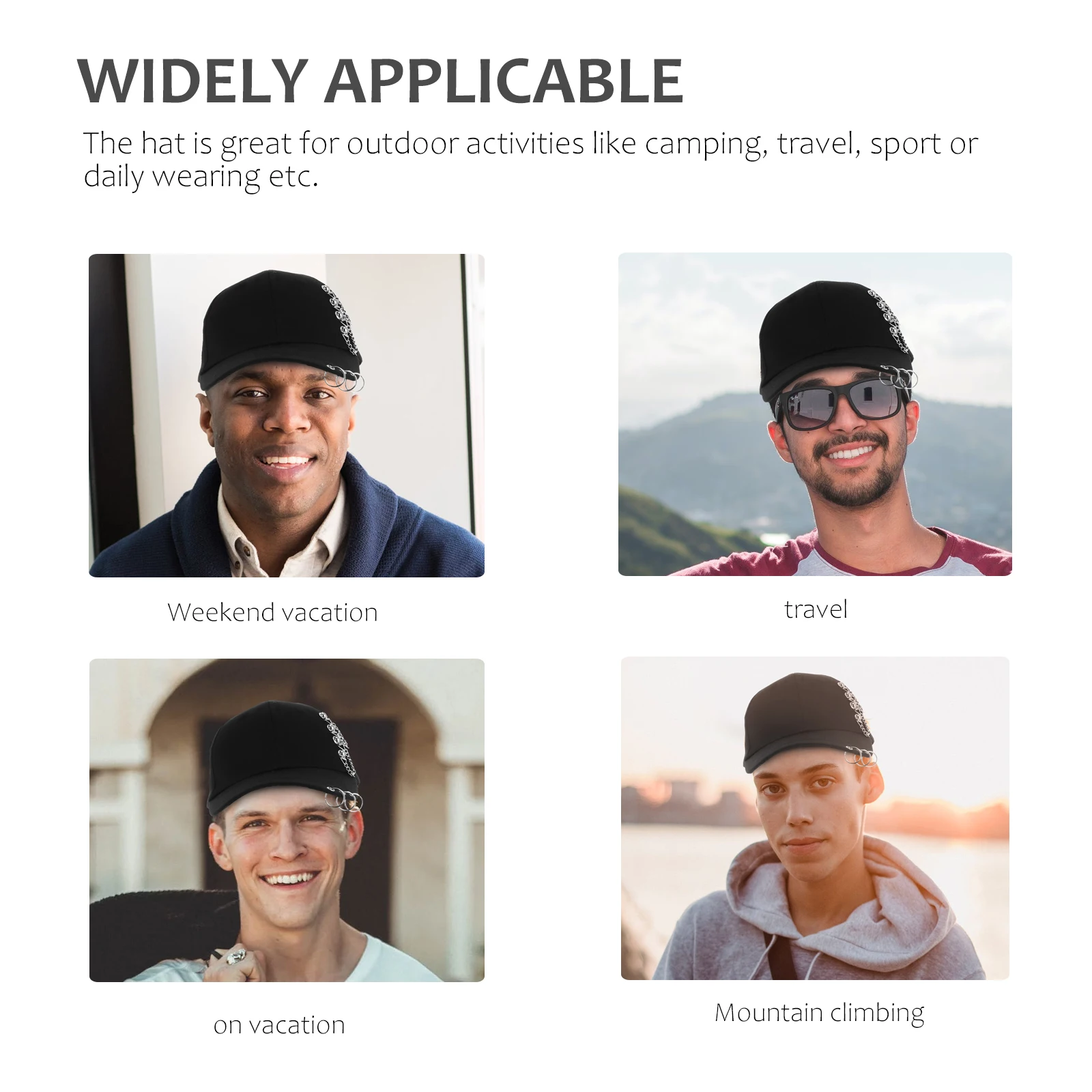 

Chain Summer Hats Baseball Cap Sun Hat Peaked Cap Fashion Cotton Outdoor Breathable Premium Material Hat
