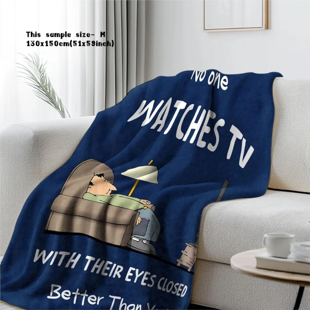 Funny Cartoon Flannel Blanket To Family Members Birthday Anniversary Watch TV Blankets Nap Reading Camping Four Season Use