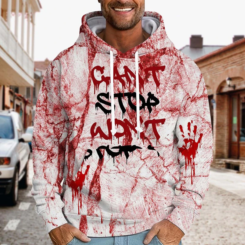 

Horror Red Blood Sports Sweatshirt Men Women 3D Printed Personality Pattern Hooded Coat Daily Streetwear Fashion 2025 Hoodie