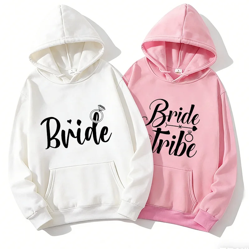 

Модные толстовки для команды невесты с принтом короны и колец, мягкие пуловеры для женщин, для свадьбы и девичника, верхняя одежда