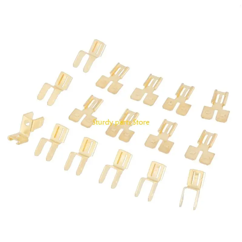 97QC 30 stuks niet-geïsoleerde messing spades-connectoren Terminals Adapter draad-spades-connectoren